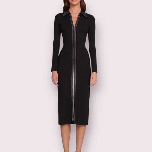 STAUD Black Zip-Front Dress - Picture 6 of 6